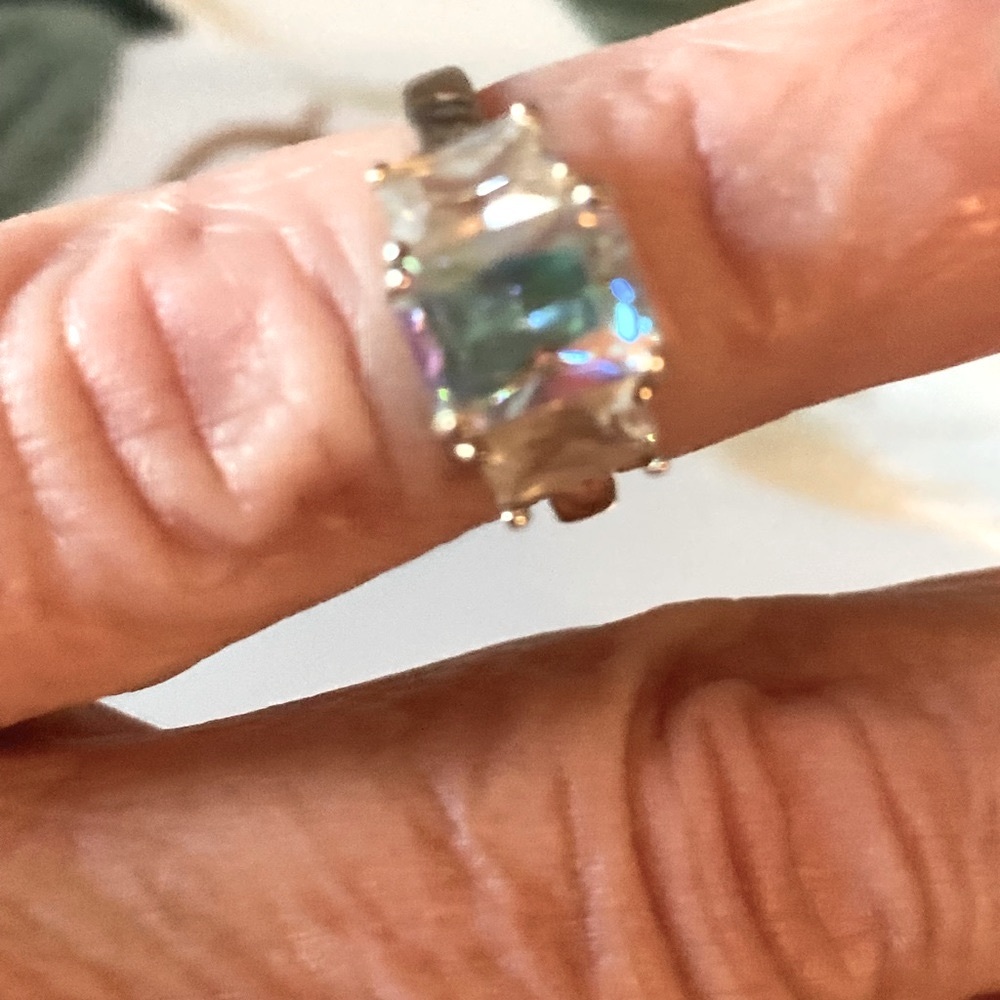 Vintage 925 Mystic Topaz ring EUC